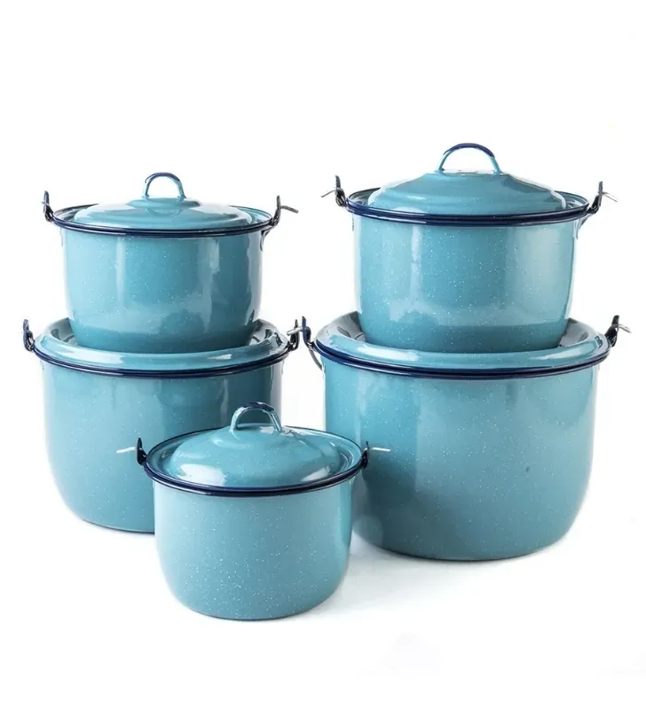 Juego de Ollas CINSA PACÍFICO 10 Piezas - Acero Vitrificado Azul Turquesa