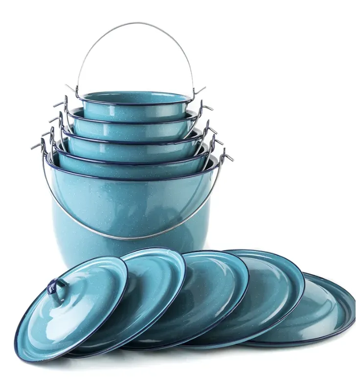 Juego de Ollas CINSA PACÍFICO 10 Piezas - Acero Vitrificado Azul Turquesa