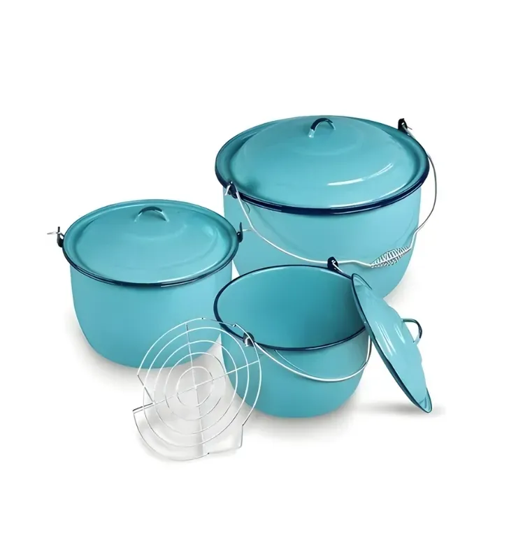 Juego de Ollas CINSA LA MEXICANA PLUS 7 Piezas - Acero Vitrificado Azul Turquesa