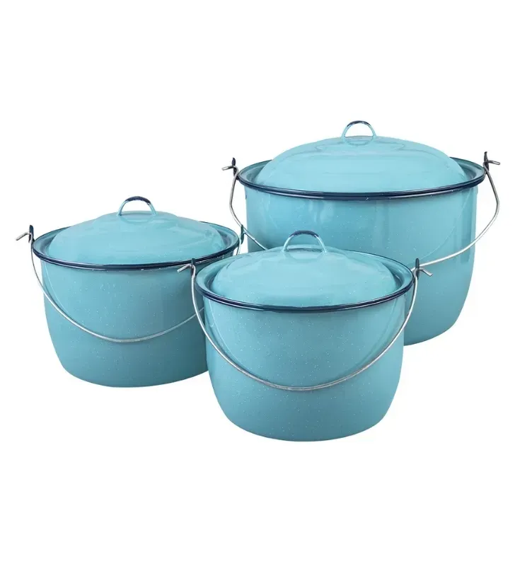 Juego de Ollas CINSA LA MEXICANA PLUS 7 Piezas - Acero Vitrificado Azul Turquesa