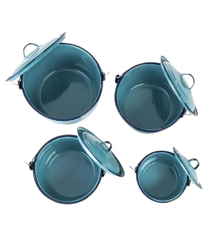 Juego de Ollas CINSA GRETA Clásica 8 Piezas - Acero Vitrificado Azul Turquesa