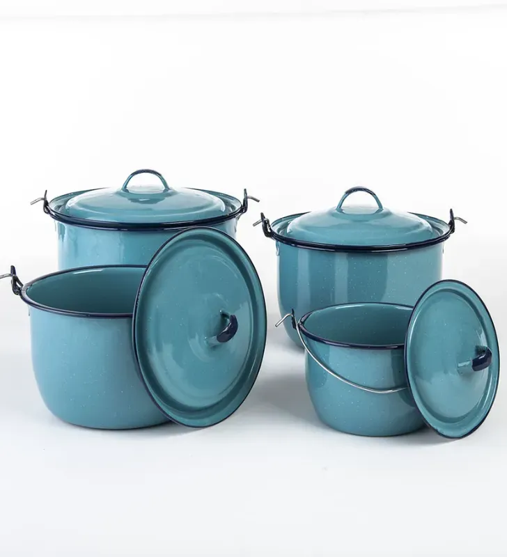 Juego de Ollas CINSA GRETA Clásica 8 Piezas - Acero Vitrificado Azul Turquesa