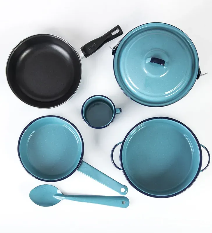 Batería de Cocina Cinsa Renata 7 Piezas Peltre Azul Turquesa