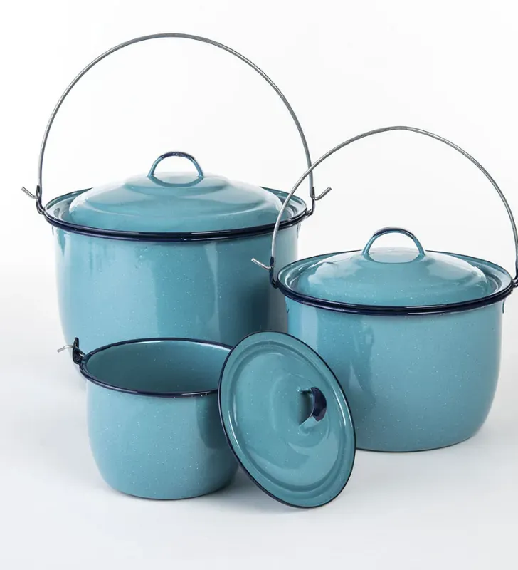 Batería de Cocina CINSA POPULAR 5 Piezas - Acero Vitrificado Azul Turquesa