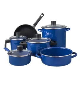 Batería de Cocina CINSA EUROPEA 10 Piezas - Acero Vitrificado Albania Azul