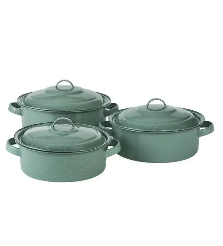 Juego de Arroceras CINSA KIARA 6 Piezas - Acero Vitrificado Verde Jade