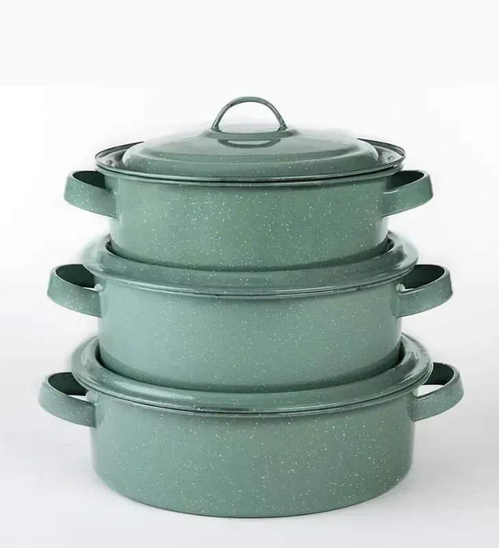 Juego de Arroceras CINSA KIARA 6 Piezas - Acero Vitrificado Verde Jade