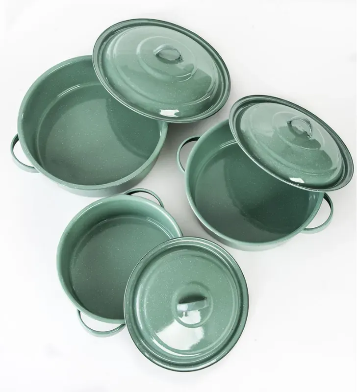 Juego de Arroceras CINSA KIARA 6 Piezas - Acero Vitrificado Verde Jade