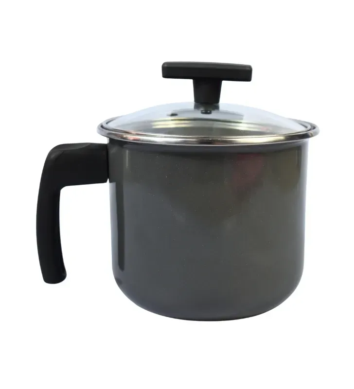 Hervidor Cinsa Duramax 14 cm Negro - Acero Vitrificado y Tapa de Vidrio