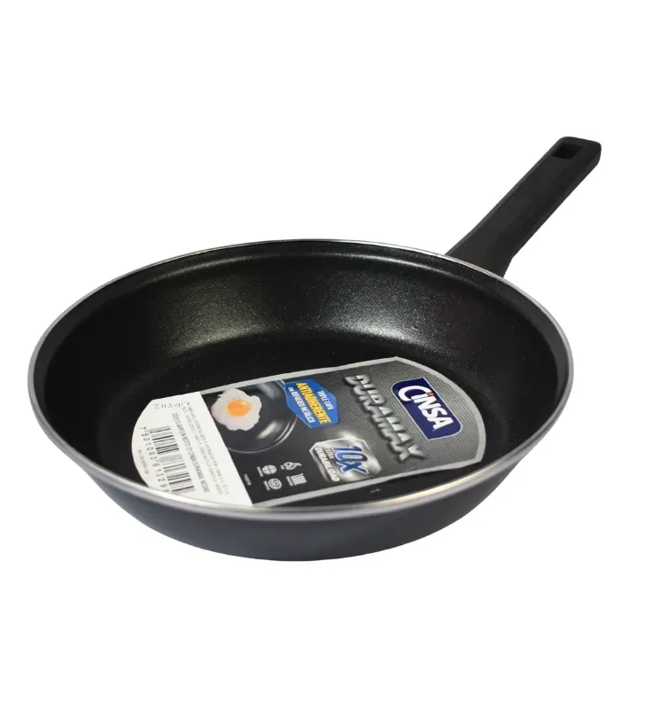Sartén Recto Cinsa Duramax 22 cm Negro - Acero Vitrificado Antiadherente