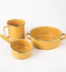 Batería Cinsa Praktica 12 Piezas Amarillo Mediterráneo - Peltre y Tapas Vidrio