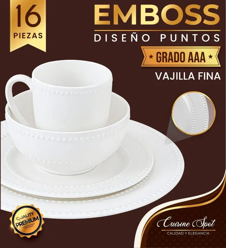 VAJILLA EMBOSS LINEAS