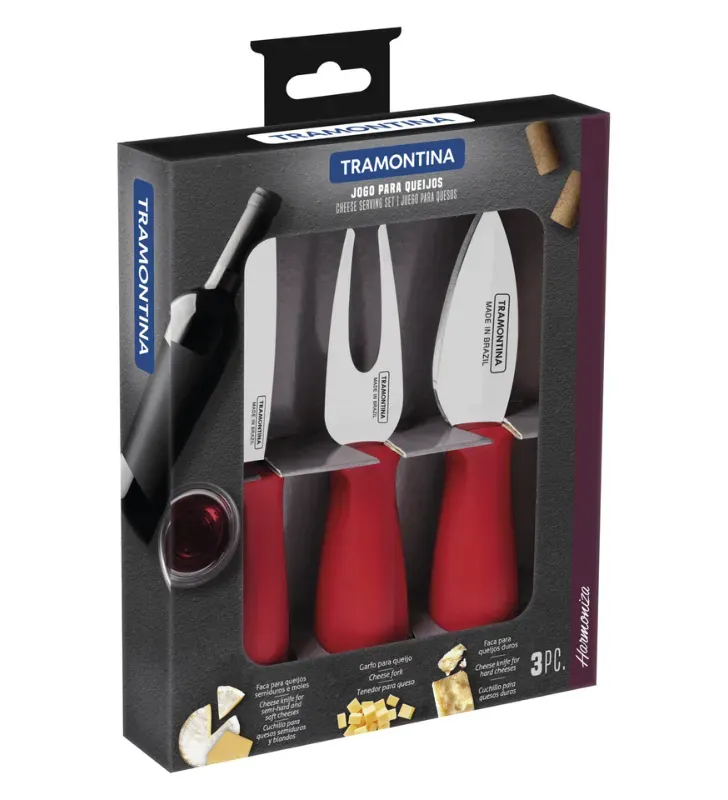 Juego para Quesos Tramontina Harmoniza 3 Pzas. Acero Inoxidable | 23498718