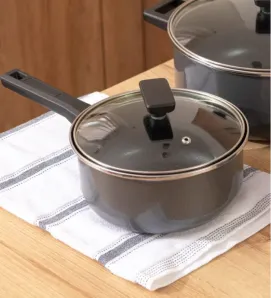 Cacerola CINSA Duramax 18 cm Negro Antiadherente Tapa Vidrio - 2 Litros