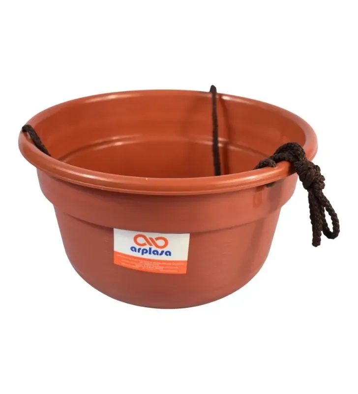 Maceta Colgante ARPLASA No. 1 Plástico Terracota con Cuerda
