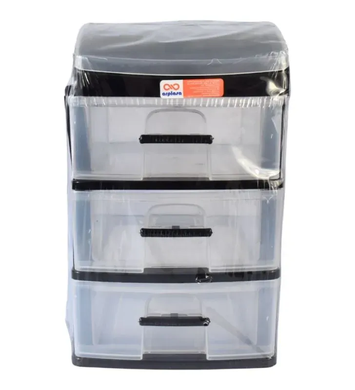 Organizador de Plástico ARPLASA 3 Niveles – Cajonera Transparente