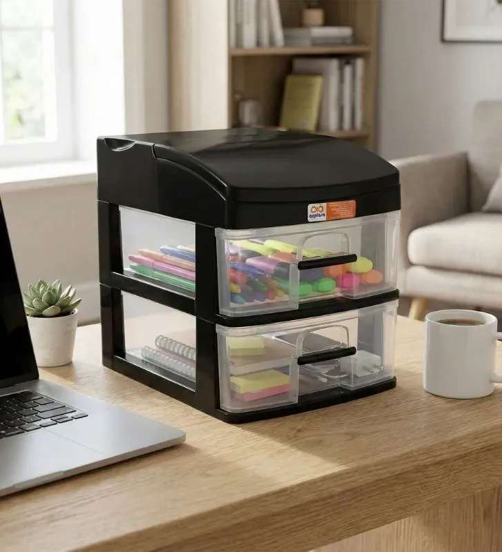 Organizador de Plástico ARPLASA 2 Niveles – Cajonera Transparente