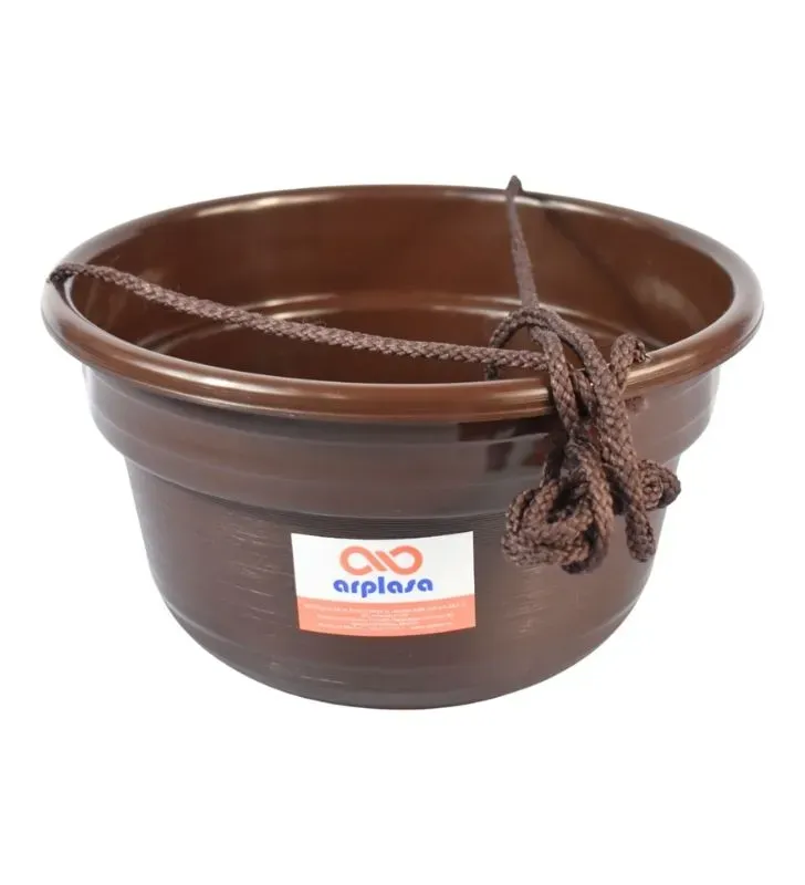 Maceta Colgante ARPLASA No. 1 Plástico Chocolate con Cuerda