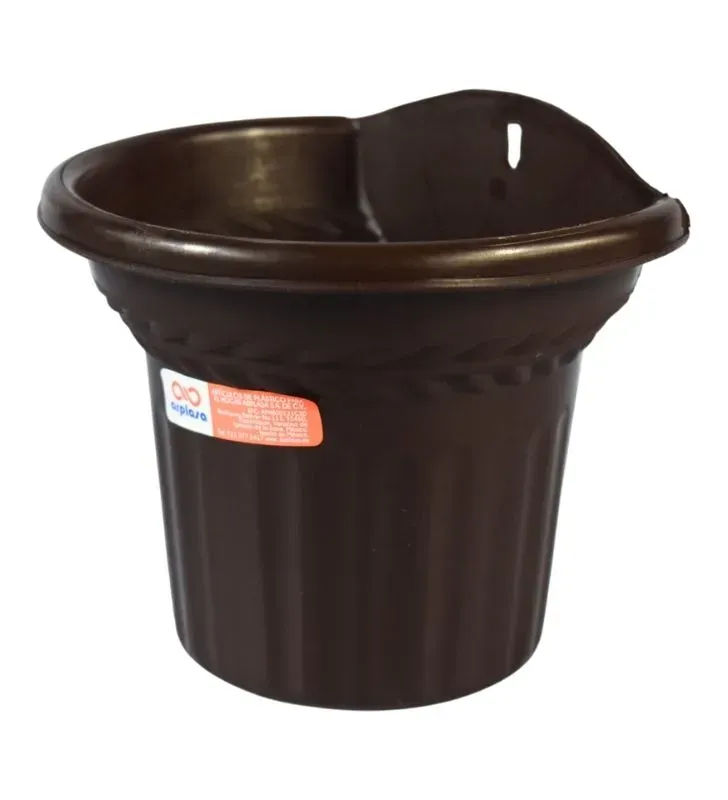Maceta Pared ARPLASA No. 1 Plástico Chocolate – Jardín Vertical