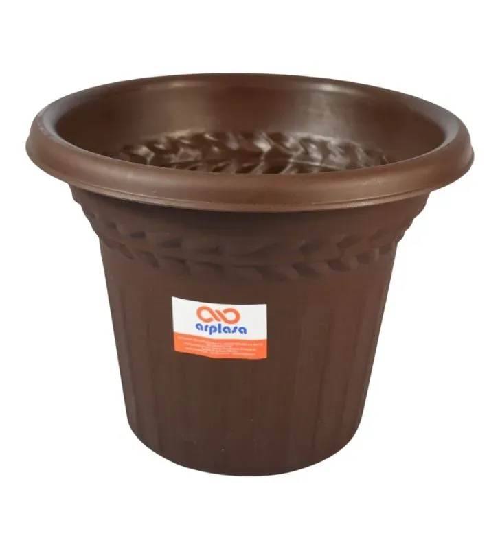 Maceta Roma ARPLASA No. 5 Plástico Chocolate – Diseño Clásico