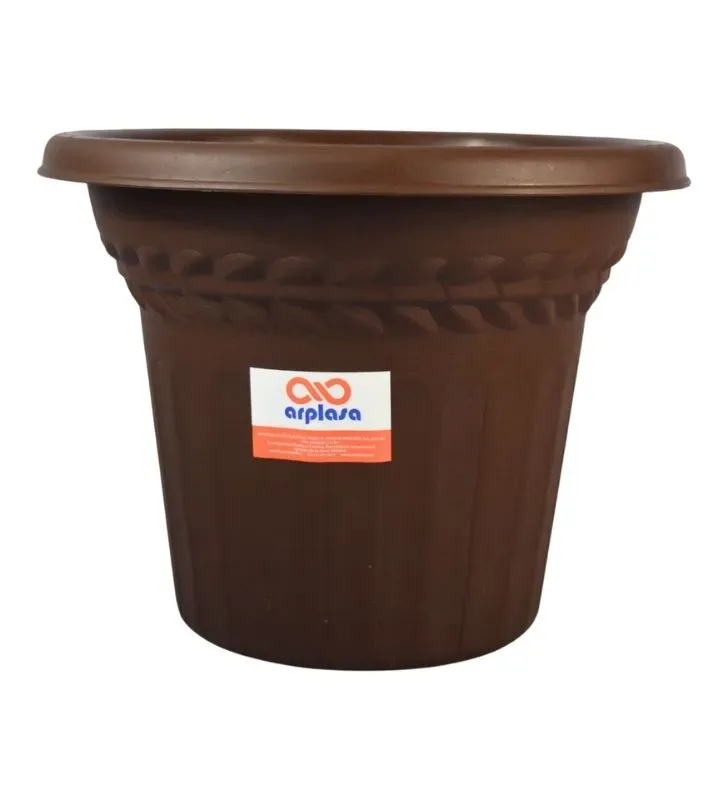 Maceta Roma ARPLASA No. 5 Plástico Chocolate – Diseño Clásico