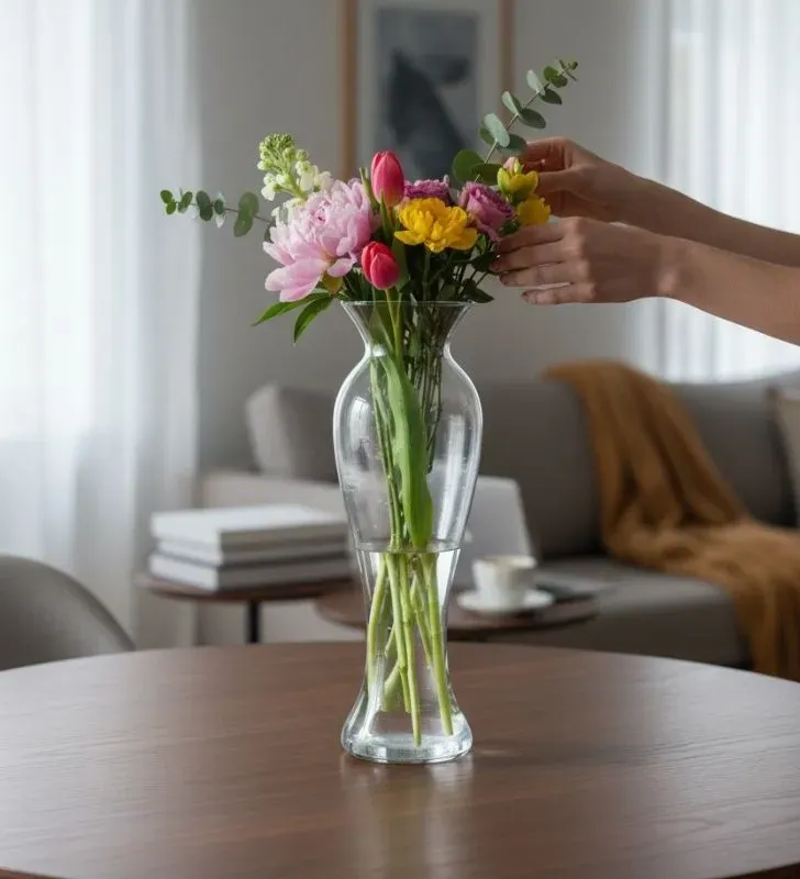 Florero Alemán Chico Cristal Transparente - Jarrón para Ramos Pequeños