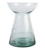 Florero Hongo Mediano Cristal NORTH GLASS - Jarrón Bajo y Ancho para Centros de Mesa