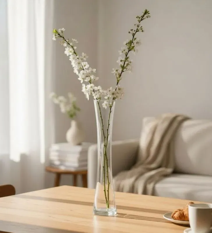 Florero ESPIGA Chico Cristal 25 cm NORTH GLASS - Jarrón Alto y Delgado