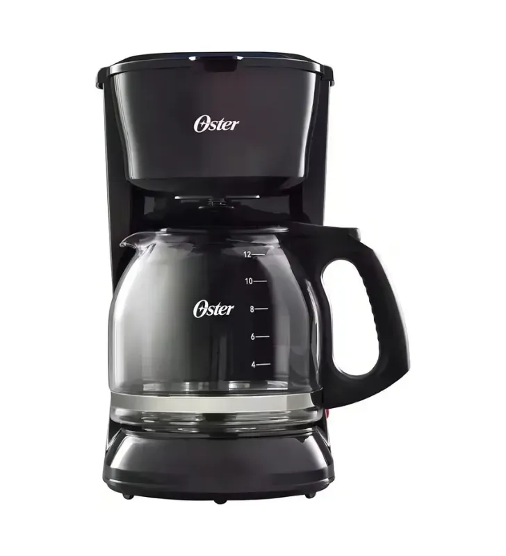 Cafetera Oster 12 tazas Negra 2128179 – Goteo Semi Automático, Filtro Permanente, 1000 W