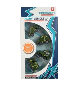 Set de Carritos Militares CM-7759-4 – 4 Vehículos de Camuflaje y Simulación