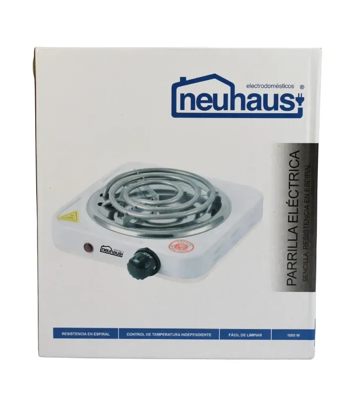 Parrilla Eléctrica Neuhaus 1 Quemador – Resistencia en Espiral y Termostato