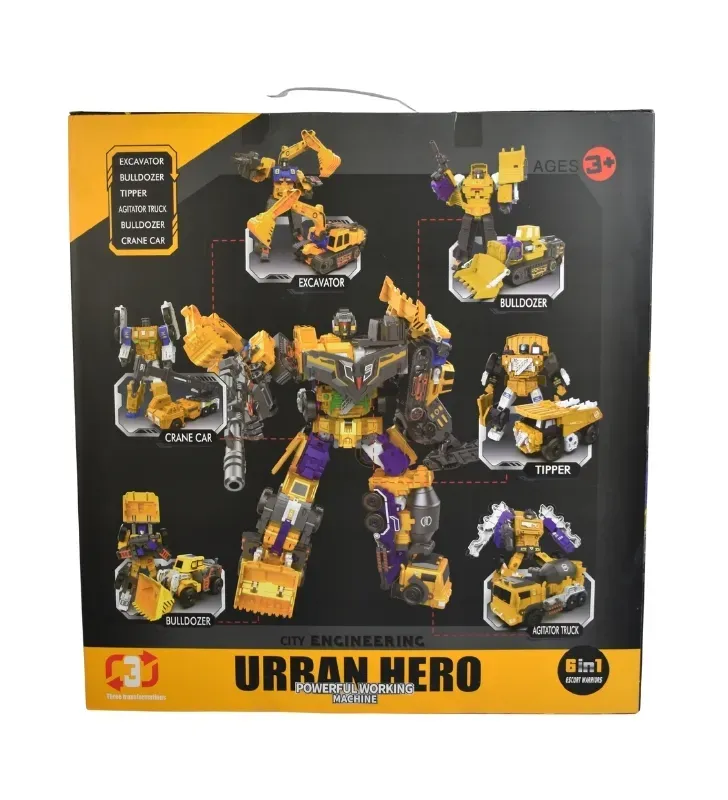 Robot Transformable 6 en 1 Urban Hero 2888337 – Juguetes Kimbo Construcción