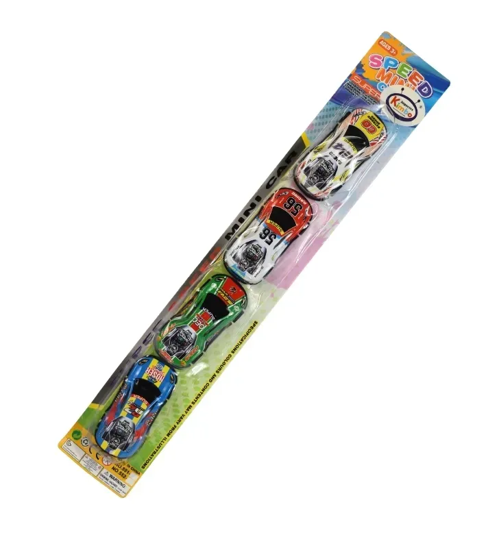 Set de Carros de fricción diseño de Carreras 2786881 – 4 Mini Vehículos Super Speed