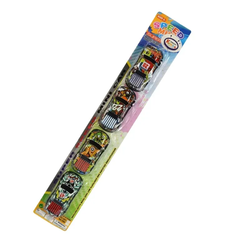 Set de Carros Pull Back Monstruo 2786882 – 4 Mini Vehículos de Caricatura