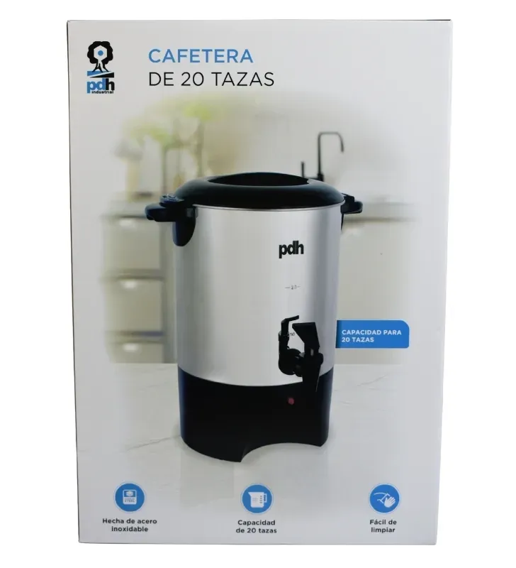 Cafetera Percoladora PDH PD512 20 Tazas – Acero Inoxidable