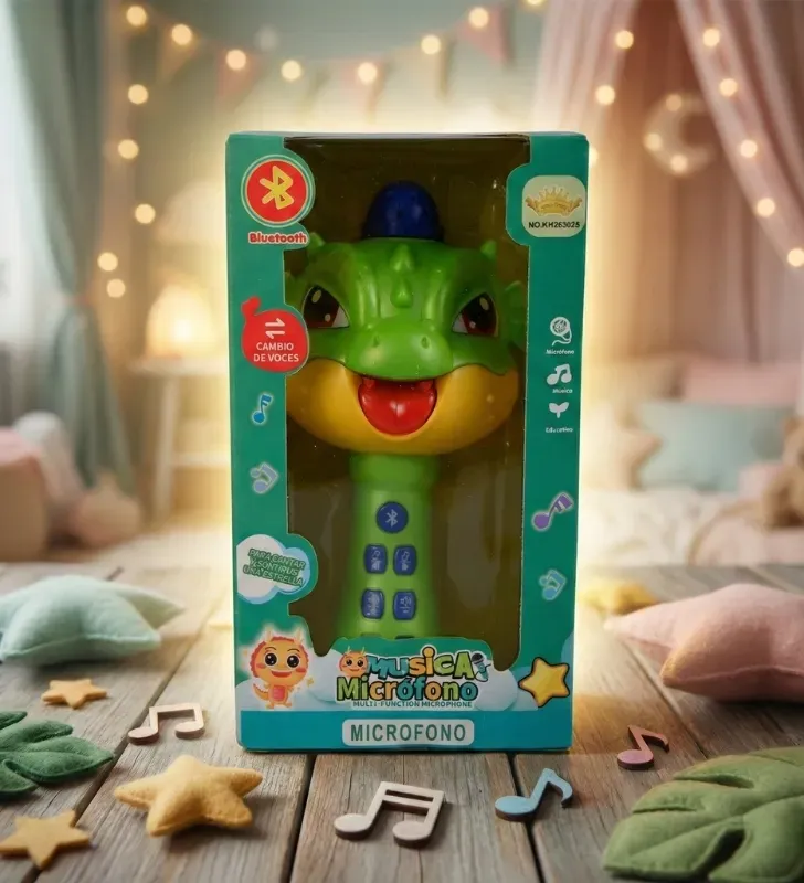 Micrófono Dinosaurio Bluetooth HUNFA HD-824 – 4 Voces