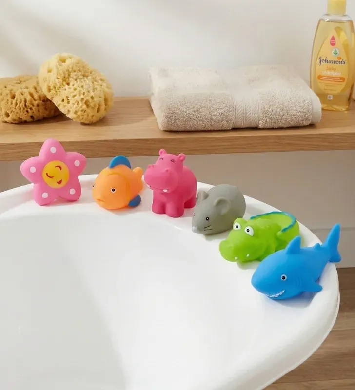 6 Juguetes de Baño Surtidos 8781Y – Figuras Flotantes y Blandas