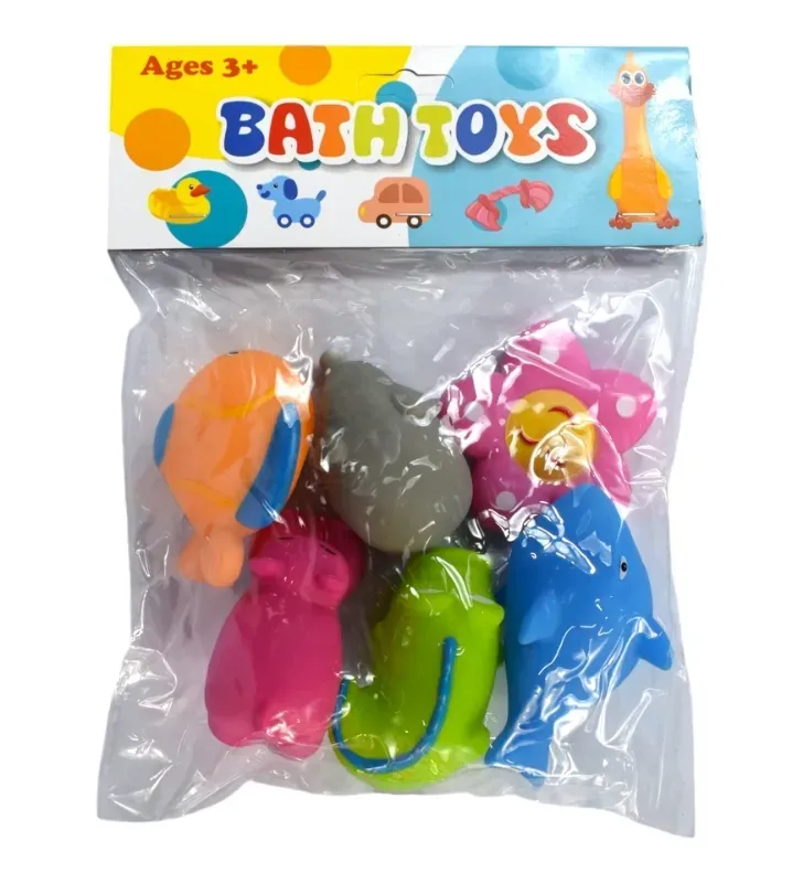 6 Juguetes de Baño Surtidos 8781Y – Figuras Flotantes y Blandas