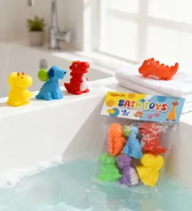 6 Juguetes de Baño Dinosaurio 8782Y – Figuras Flotantes Colores Vivos