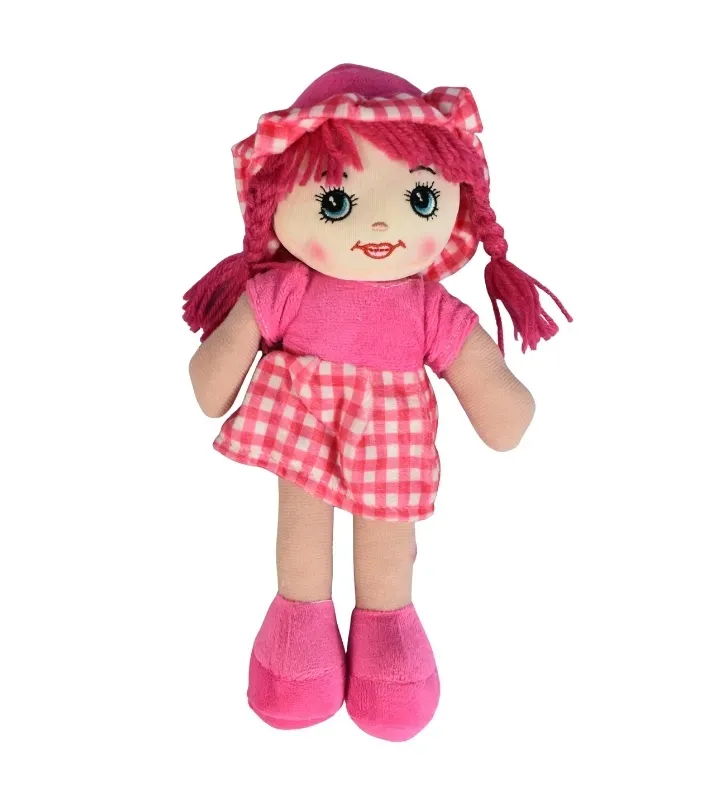 Muñeca de Trapo con Vestido de Cuadros 9017Y – Peluche Suave