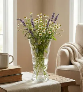 Florero GRECO ANILLO Grande Cristal NORTH GLASS - Diseño con Aros