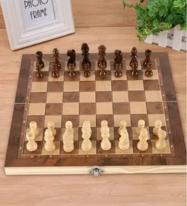 Juego de Ajedrez de Lujo ZAZ - Piezas y Tablero de Madera de Alta Calidad