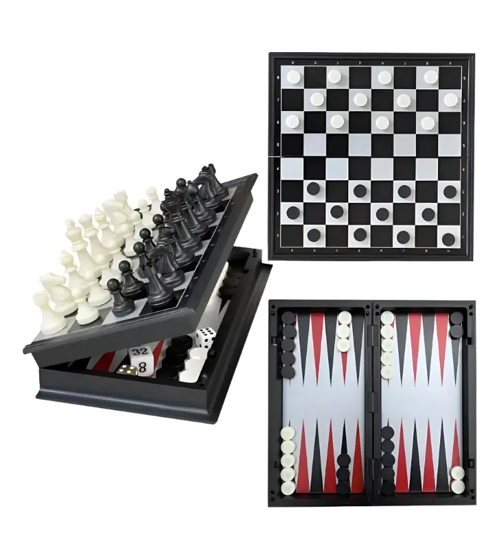 Juego Ajedrez 3 en 1 ZAZ 24679 – Backgammon y Damas