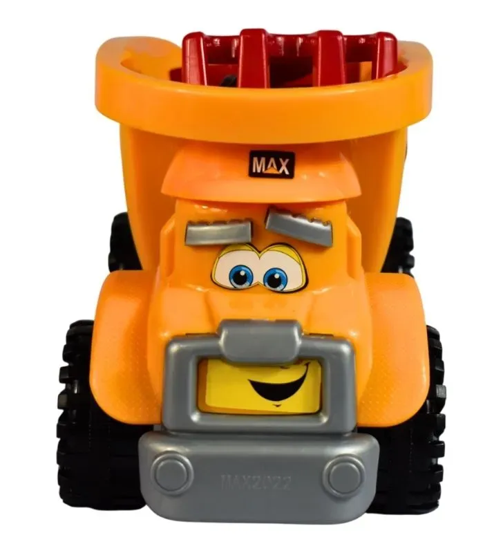 Camión Volteo MAX KIKI Juguetes Nacionales - Amarillo con Pala - Rastrillo