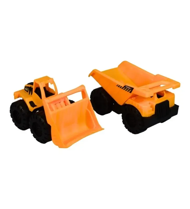Set de 2 Camiones de Construcción 25187 - Volteo y Cargador Frontal Amarillos
