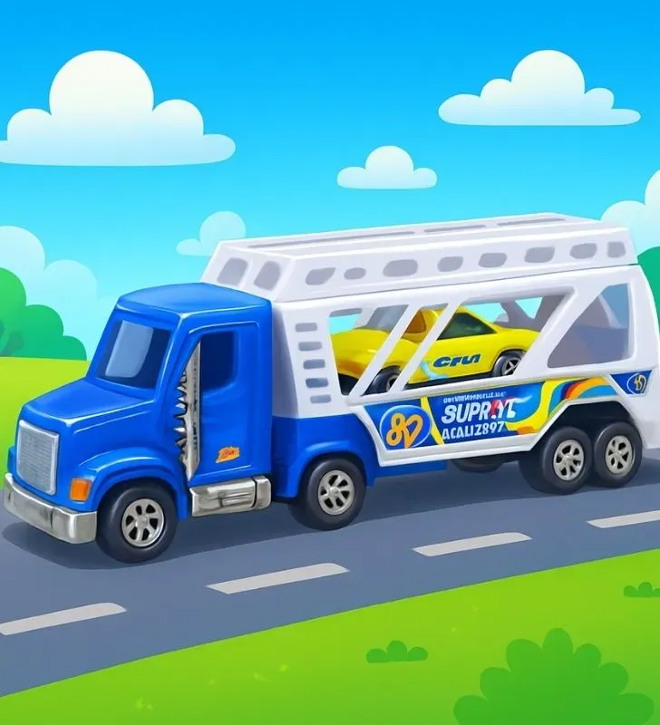 Camión Transportador de Fricción 25334 - Nodriza con 2 Coches High-Speed