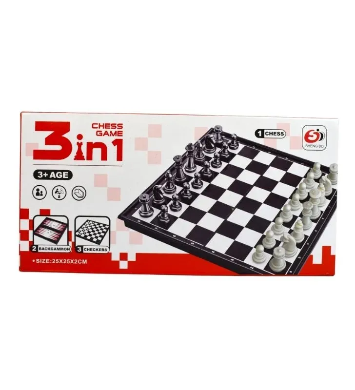 Juego Ajedrez 3 en 1 ZAZ 24679 – Backgammon y Damas