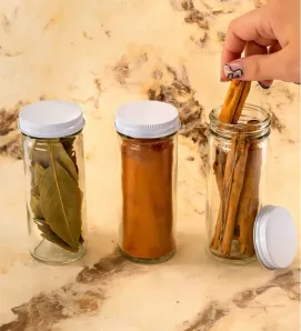 Tarro Cilíndrico 125 ml VITTORI 3409 - Frasco de Vidrio con Tapa Blanca