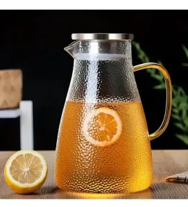Jarra de Vidrio de 1.8 Litros AV-6107B - Jarra con Asa para Agua y Jugos