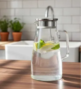 Jarra de Vidrio de 1.7 Litros AV-6108 - Jarra con Asa y Pico
